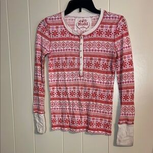 Mudd Red and White Long Sleeve Tee